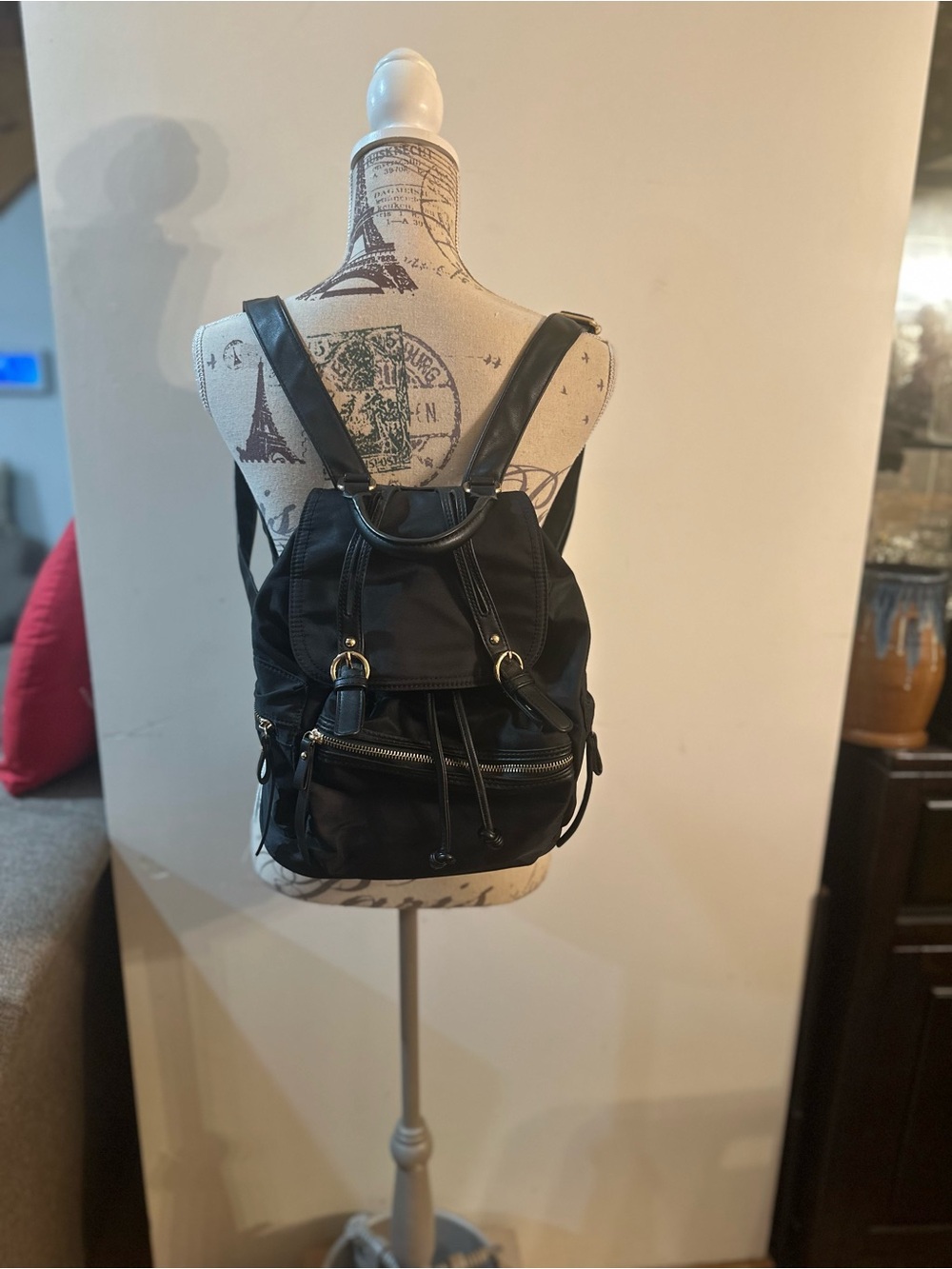 Black Women’s Nylon Backpack - Sleek Everyday Travel Bag